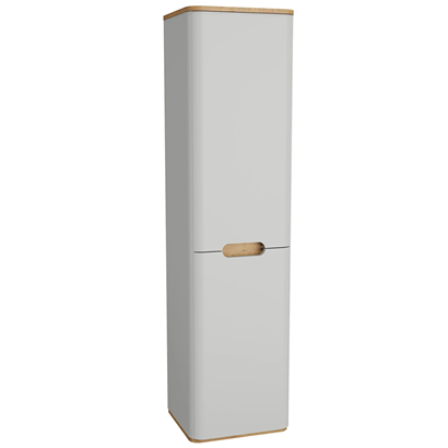 Vitra Sento Boy Dolabı 40 Cm, Kapaklı Çamaşır Sepetli, Mat Açık Gri, Sağ