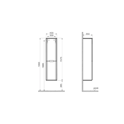 Vitra Sento Boy Dolabı 40 Cm, Kapaklı Çamaşır Sepetli, Mat Antrasit, Sol