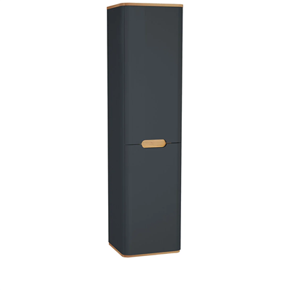 Vitra Sento Boy Dolabı 40 Cm, Kapaklı Çamaşır Sepetli, Mat Antrasit, Sol