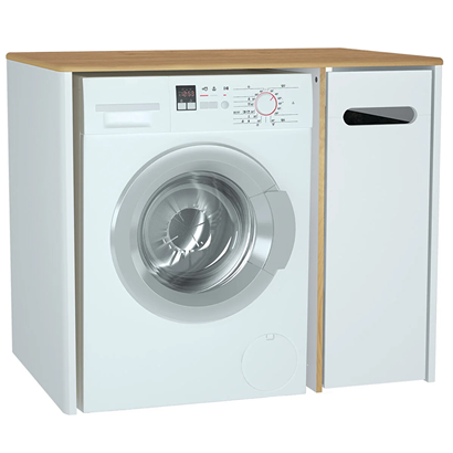 Vitra Sento Çamaşır Makinesi Dolabı 105 Cm, Bir Çekmeceli Çamaşır Sepetli, Mat Beyaz, Sağ