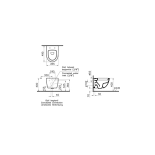 Vitra Sento Kısa Asma Klozet Beyaz, 50 Cm