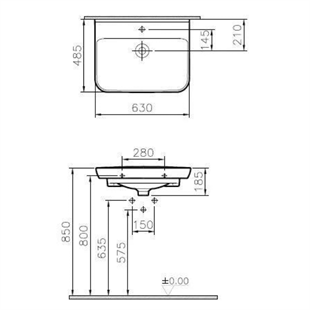 Vitra Sento Lavabo 65 Cm, Parlak Beyaz