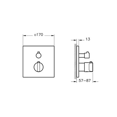 Vitra Suit Ankastre Termostatik Banyo Bataryası Sıva Üstü Grubu - V-Box Soft Altın