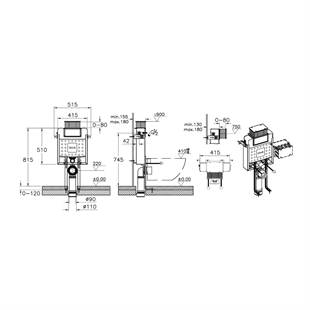 Vitra VUni Unity Asma Klozetler İçin Gömme Rezervuar 82 Cm 3/6 L