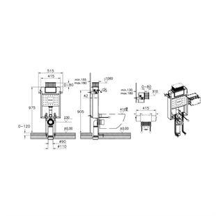 Vitra VUni Unity Asma Klozetler İçin Gömme Rezervuar 98 Cm, 3/6 L