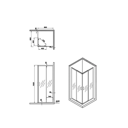 Vitra Üniversal 80x80 cm Protect Plus Duşakabin Parlak Gümüş