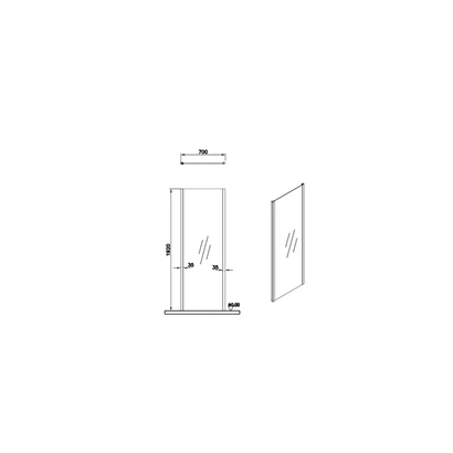 Vitra Üniversal Yan Panel Protect Plus Duşakabin 70 cm Mat Siyah