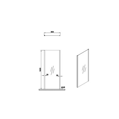 Vitra Üniversal Yan Panel Şeffaf Duşakabin 80 cm Mat Siyah