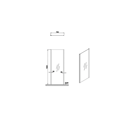 Vitra Üniversal Yan Panel Şeffaf Duşakabin 75 cm Parlak Gümüş