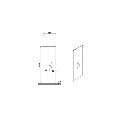 Vitra Üniversal Yan Panel Şeffaf Duşakabin 70 cm Parlak Gümüş