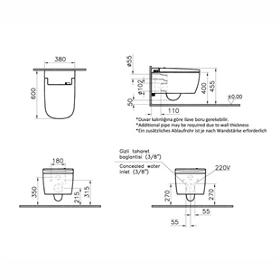 Vitra V-Care Basic Akıllı Asma Klozet 60 Cm