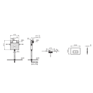 Vitra V-Fix Prime 8 Cm Helataşı İçin Gömme Rezervuar Seti
