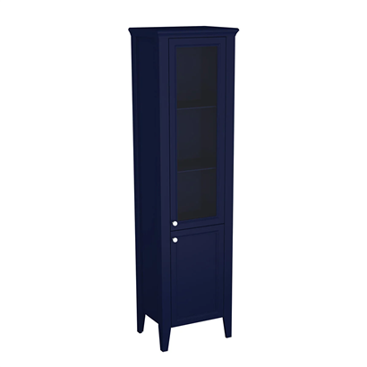 Vitra Valarte Neo Boy Dolabı 55 Cm, Cam Kapaklı Çelik Mavisi, Sağ