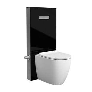 Vitra Vitrus Duvara Tam Dayalı Klozetler İçin Cam Rezervuar Stop Valfli, 3/6 L, Siyah