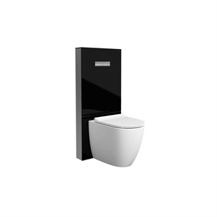 Vitra Vitrus Duvara Tam Dayalı Klozetler İçin Cam Rezervuar Stop 2.5/4 L, Siyah
