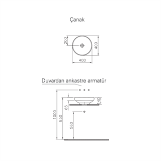 Vitra Water Jewels 40 Cm Parlak Beyaz Çanak Lavabo