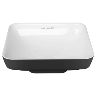 Vitra Water Jewels 40 Cm Sedef Beyaz - Siyah Kare Çanak Lavabo