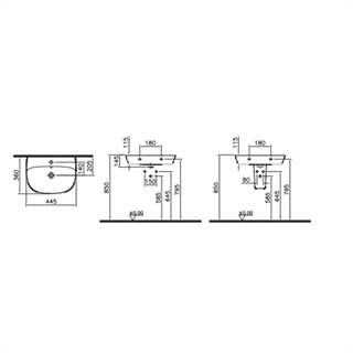Vitra Zentrum Standart Lavabo 45 Cm