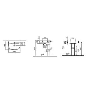 Vitra Zentrum Standart Lavabo 60 Cm