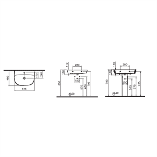 Vitra Zentrum Standart Lavabo 65 Cm
