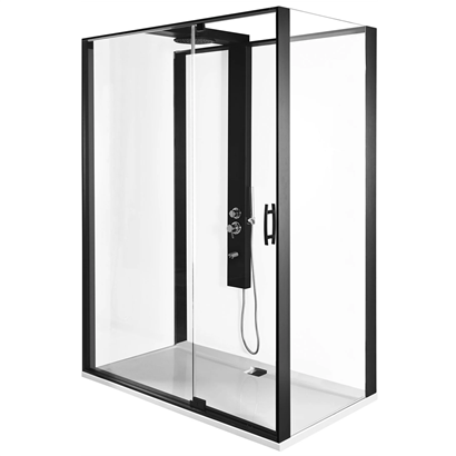Vitra Zest Kompakt Sağ Duş Ünitesi Menteşeli120x90 cm Mat Siyah