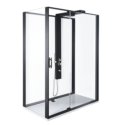 Vitra Zest Kompakt Sol Duş Ünitesi Menteşeli 120x90 cm Mat Siyah