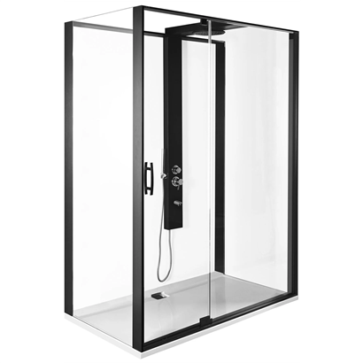 Vitra Zest Kompakt Sol Duş Ünitesi Sürgülü 120x90 cm Mat Siyah