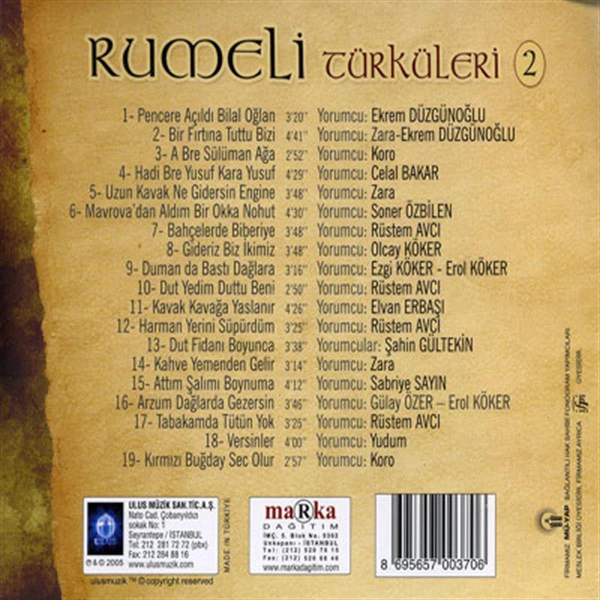 Trakya Türküleri- Rumeli Türküleri 2 (CD) | esenshop - Plak, LP, CD, DVD