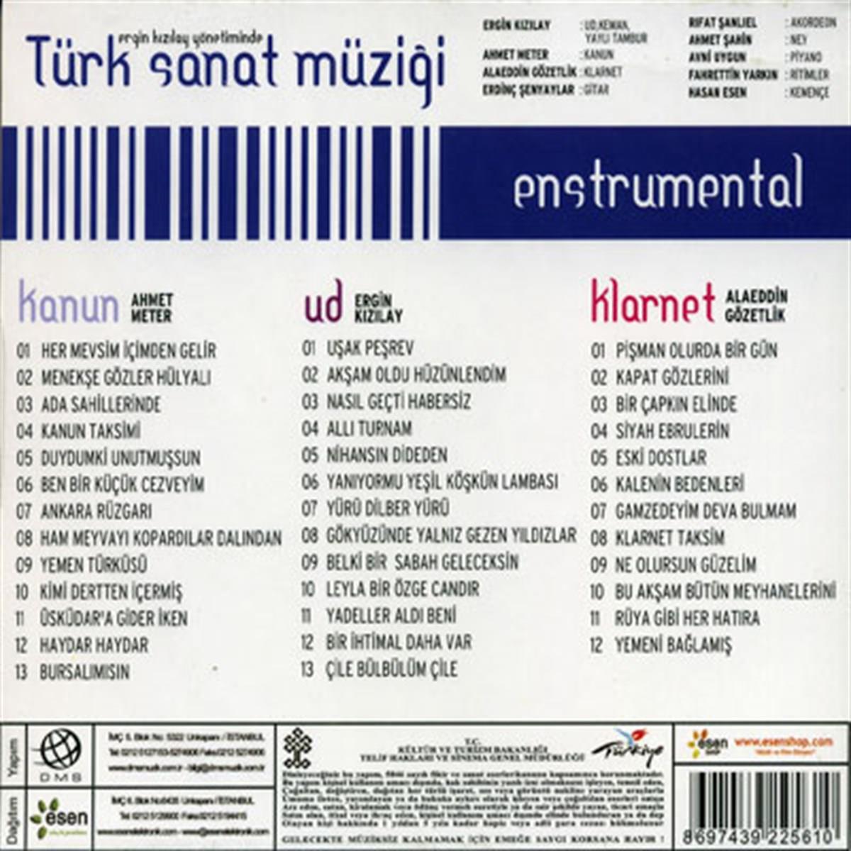 Türk Sanat Müziği - 3 / Enstrumental Şarkılar (CD)