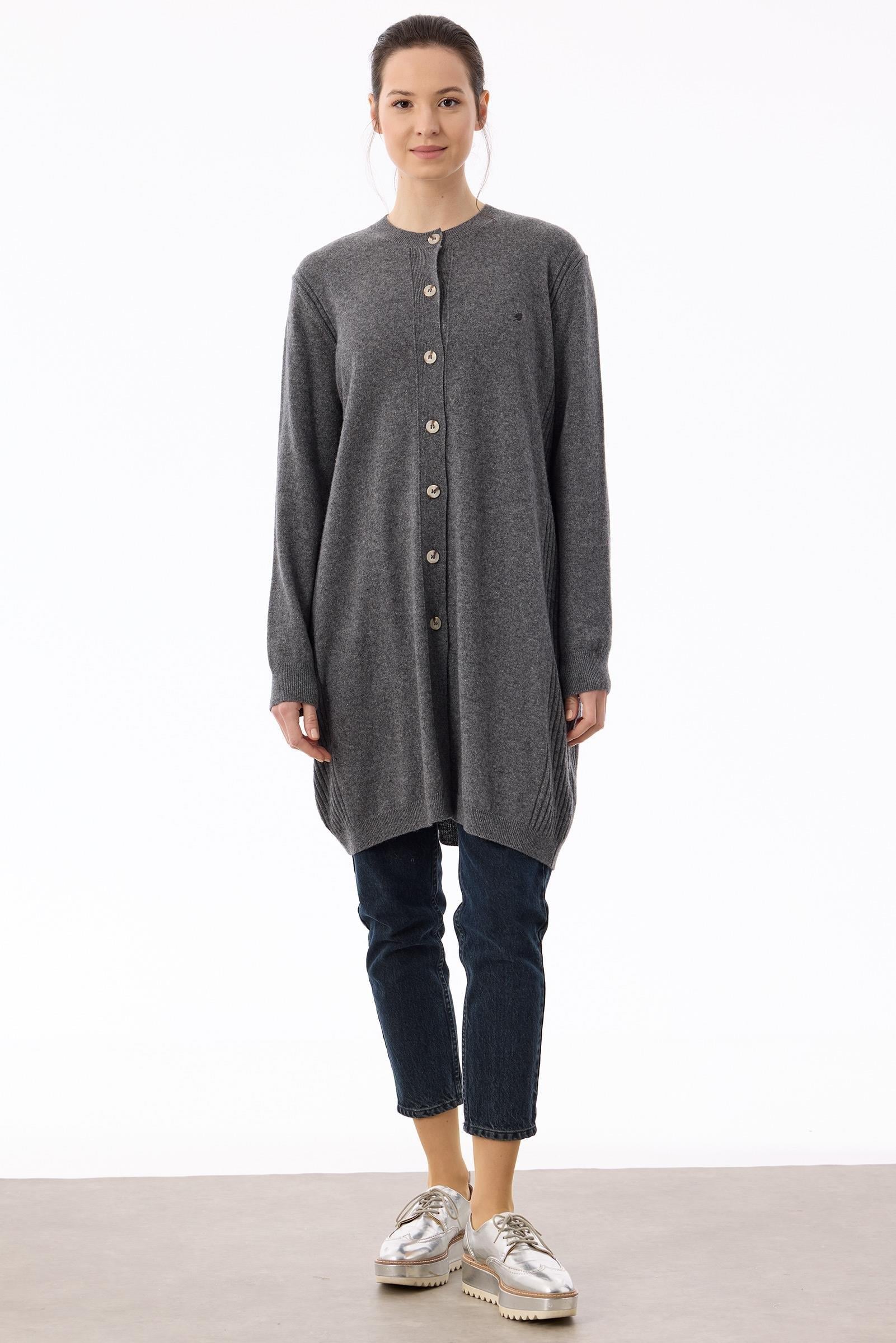 Basic Kaşmir Uzun Hırka ANTRASİT