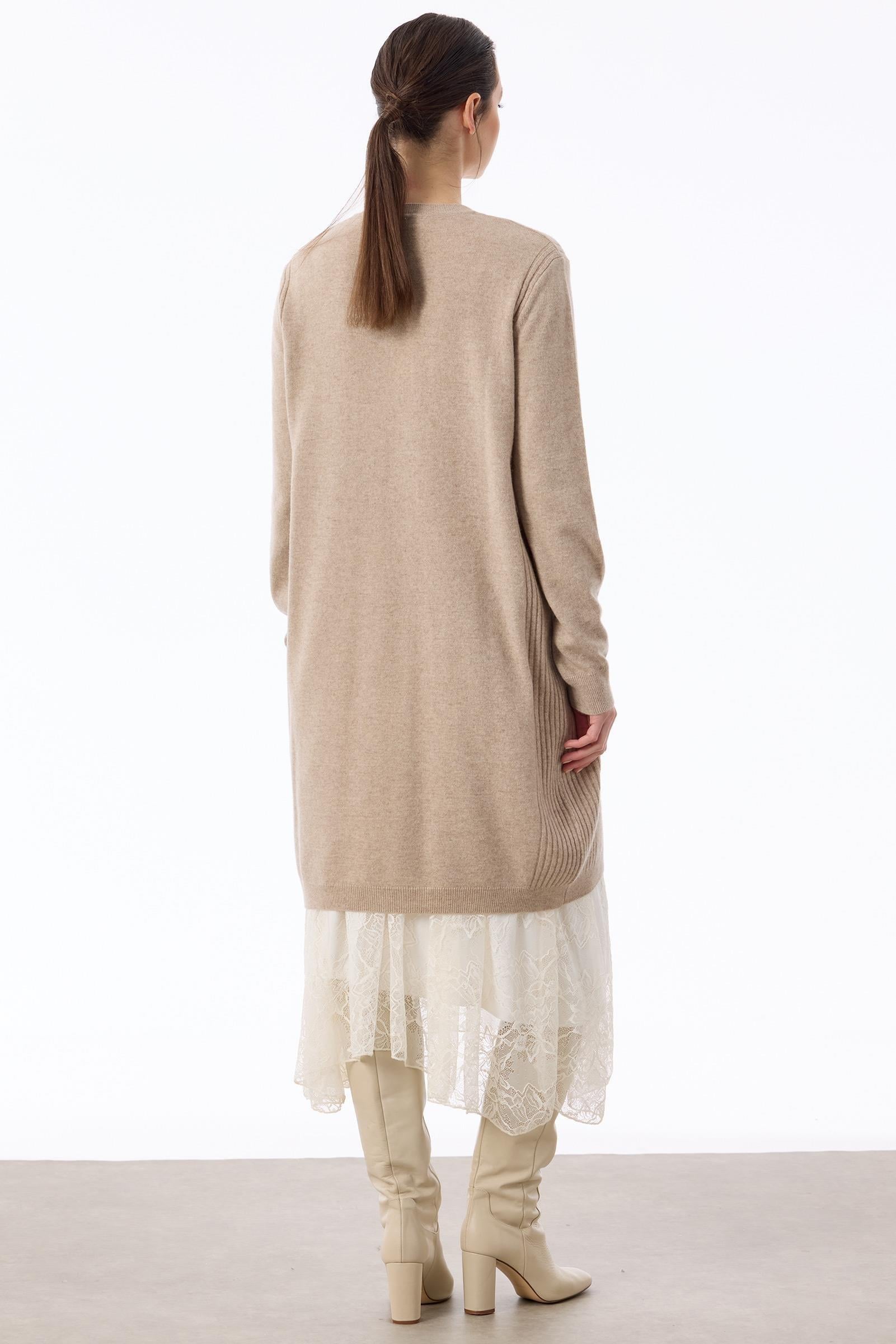 Basic Kaşmir Uzun Hırka BEJ