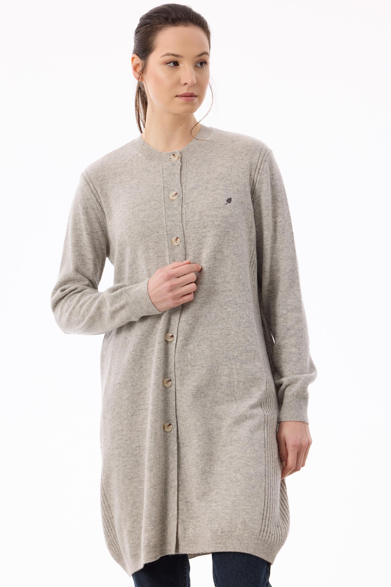 Basic Kaşmir Uzun Hırka GRİ