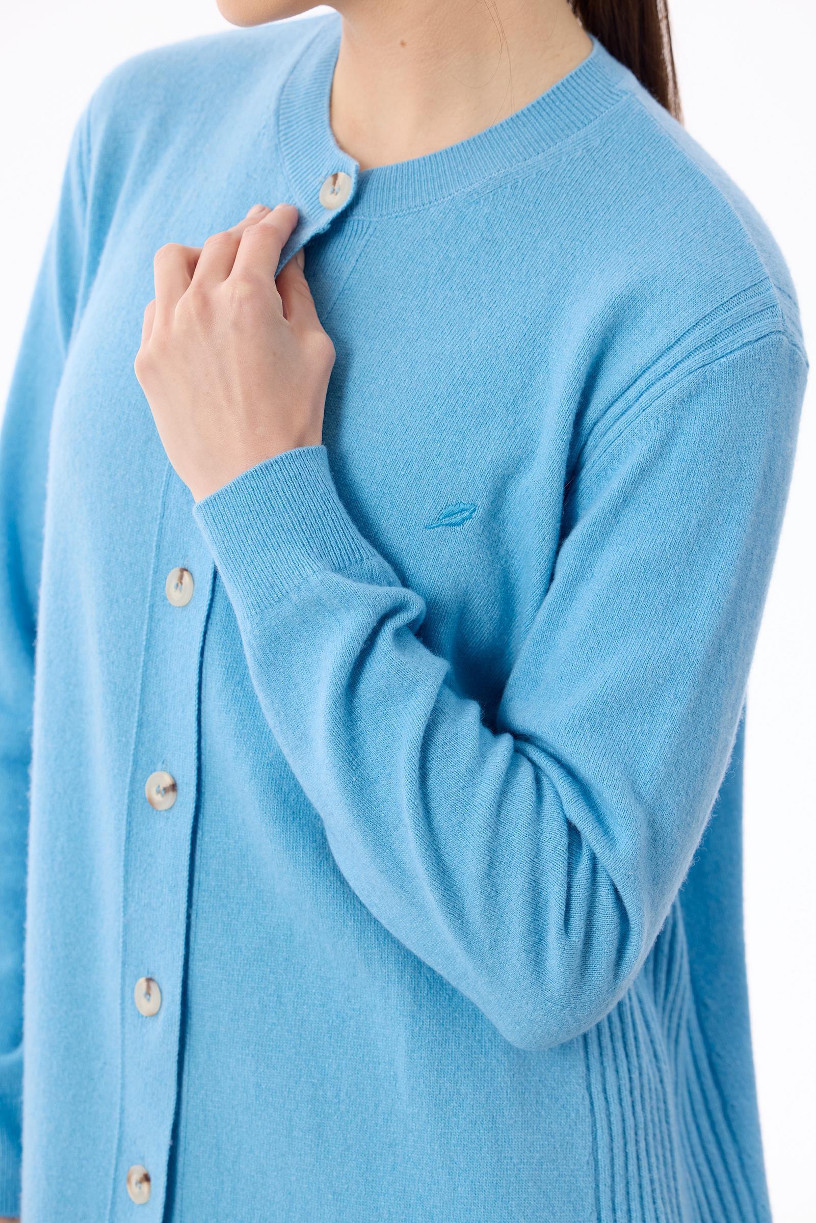 Basic Kaşmir Uzun Hırka MAVİ