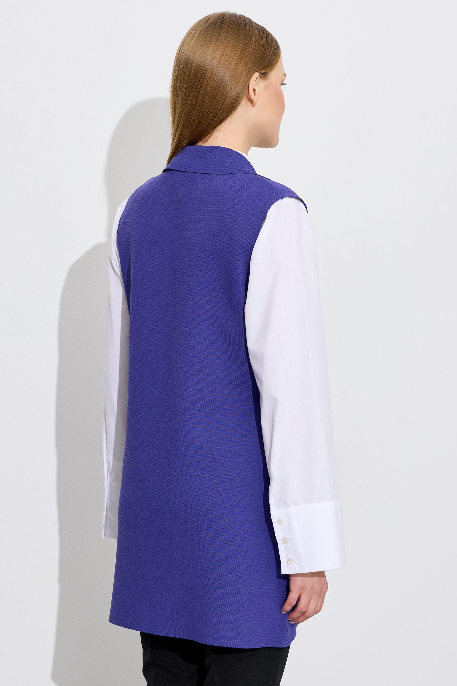 Belden Büzgülü Rayon Yelek MOR