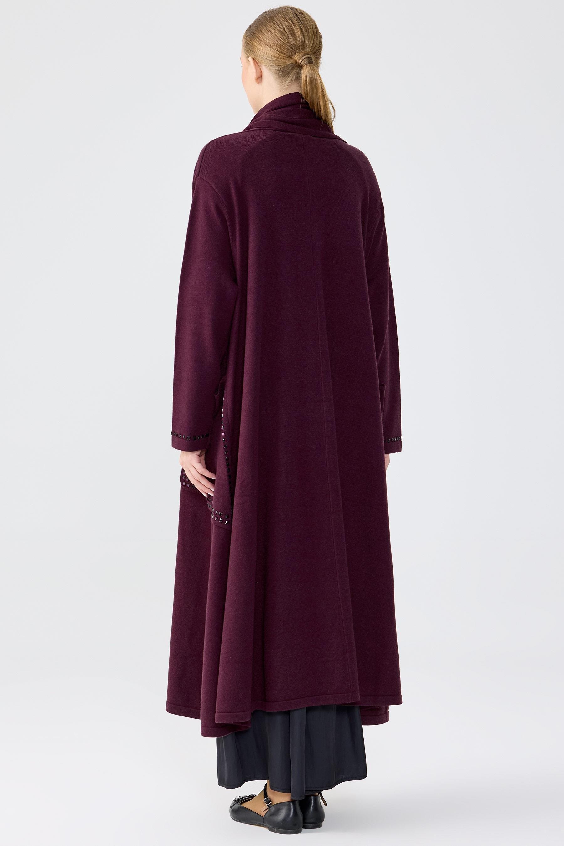 Cepleri Taş İşlemeli  Hırka MÜRDÜM