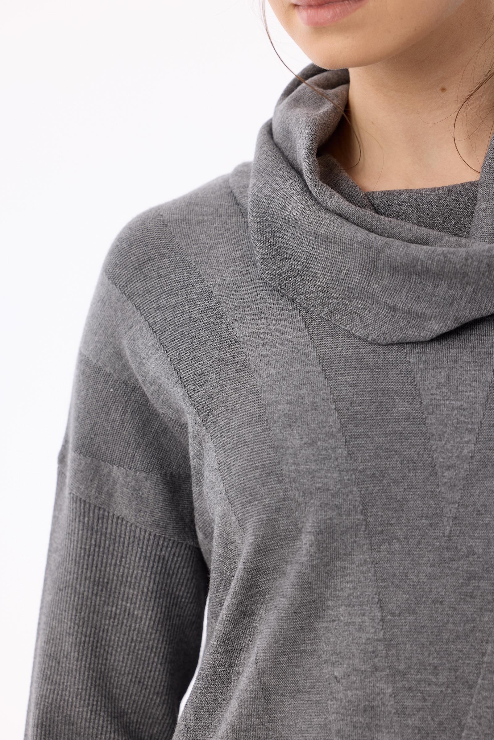 Degaje Yaka Triko Tunik GRİ