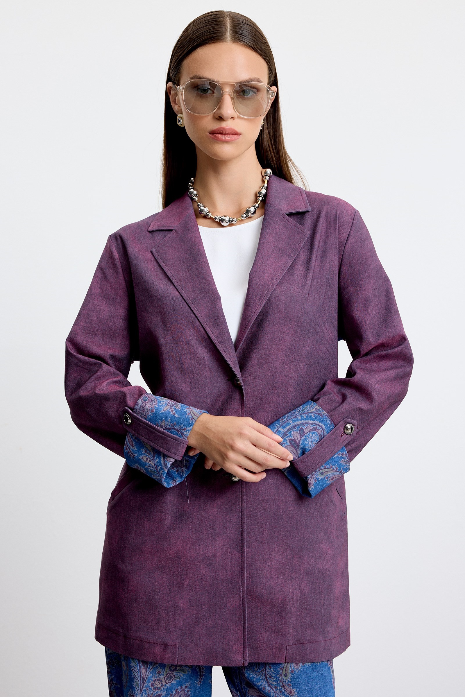 Denim Kombinli Pantolonlu Takım BORDO