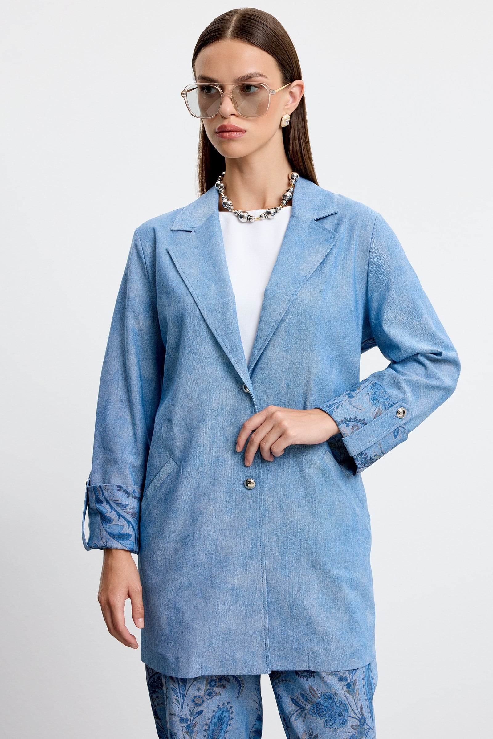 Denim Kombinli Pantolonlu Takım LACİVERT