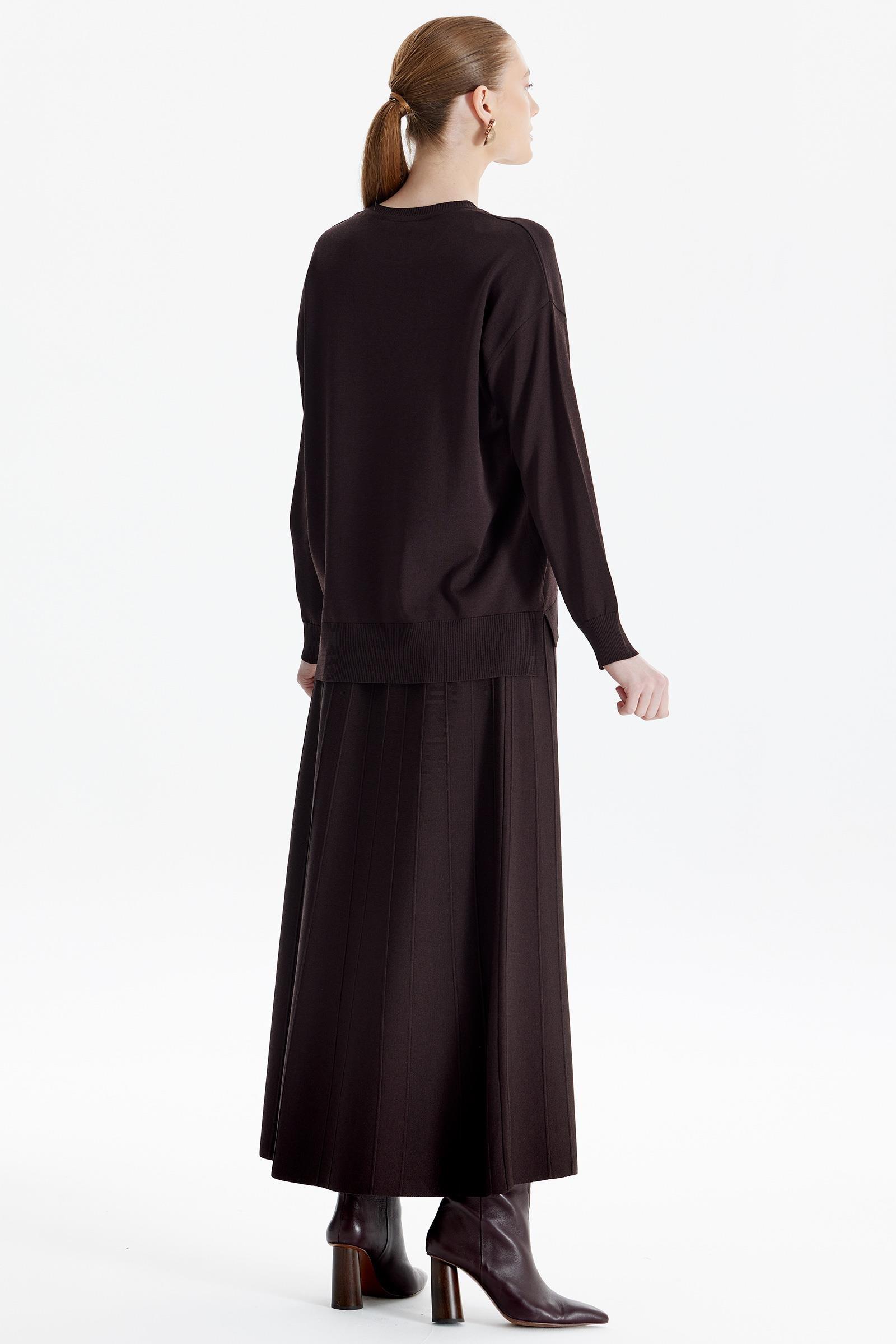 Eteği Düğmeli Rayon Takım ACI KAHVE