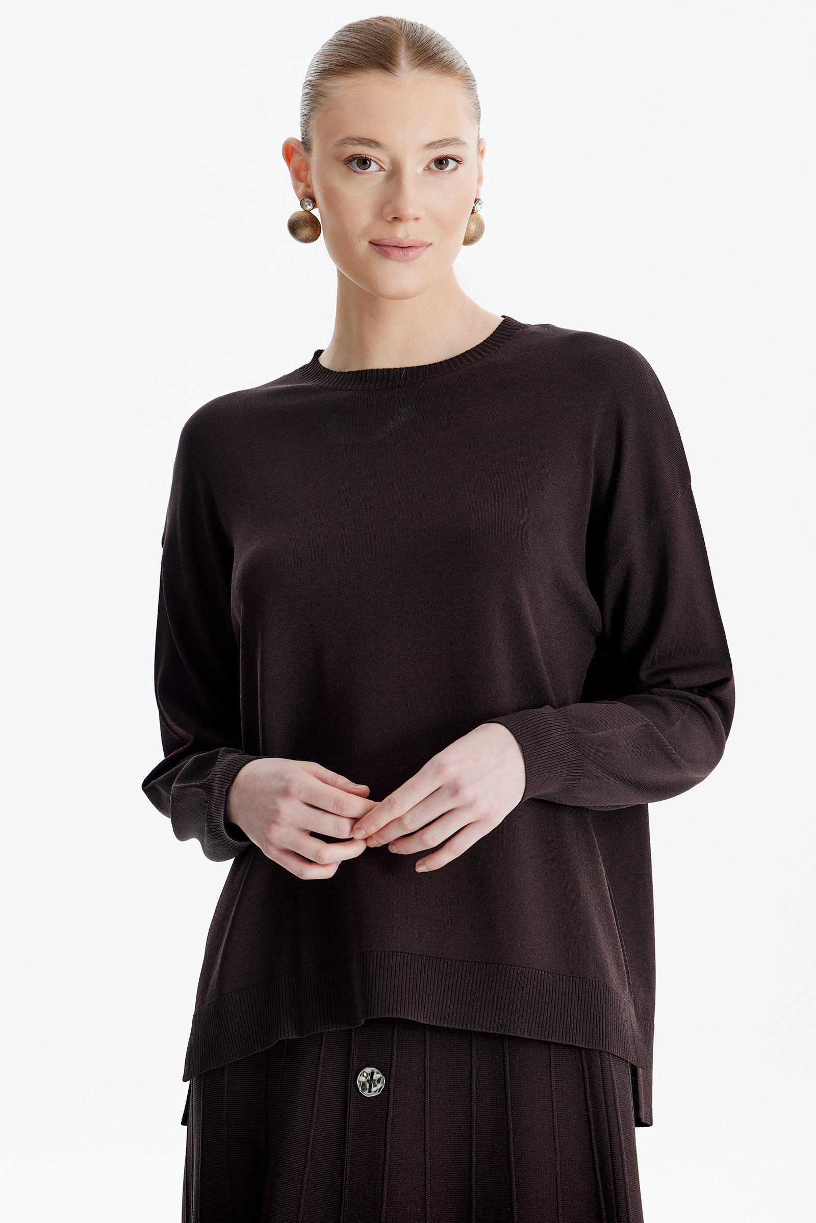 Eteği Düğmeli Rayon Takım ACI KAHVE