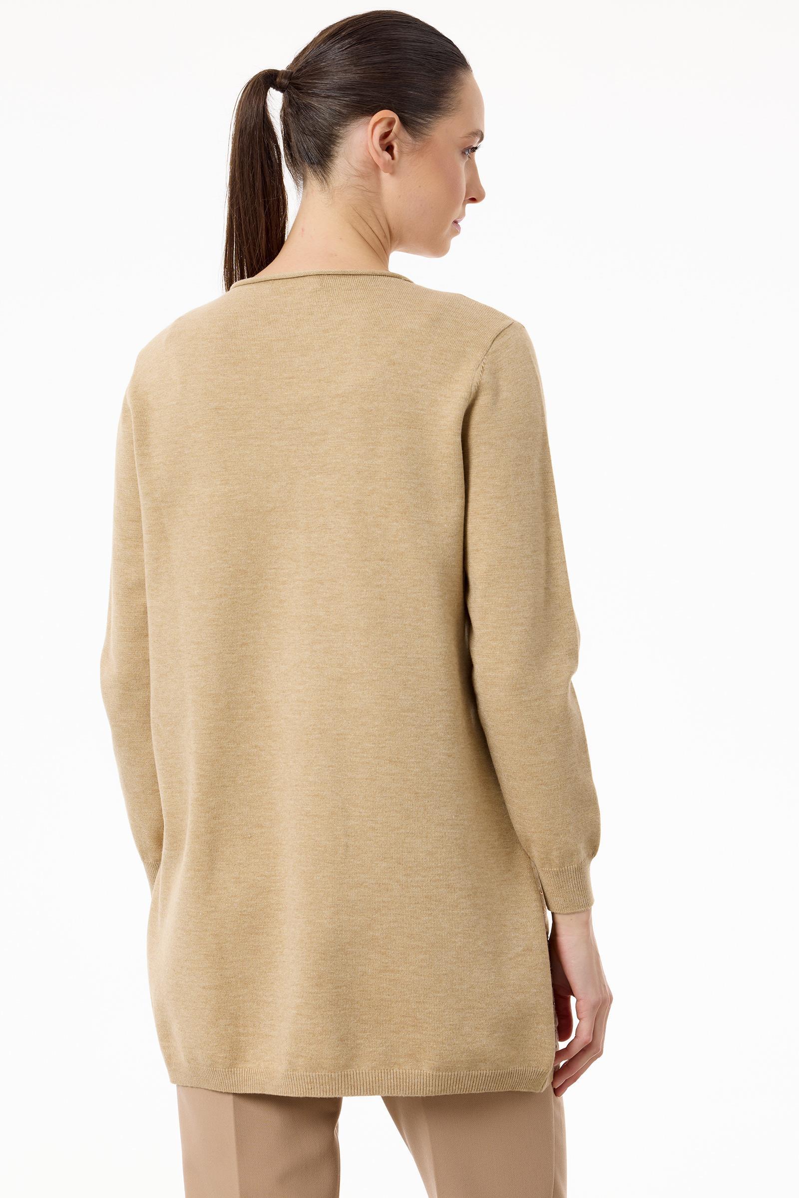 Etek Ucu Taş Detaylı Triko Tunik HAKİ