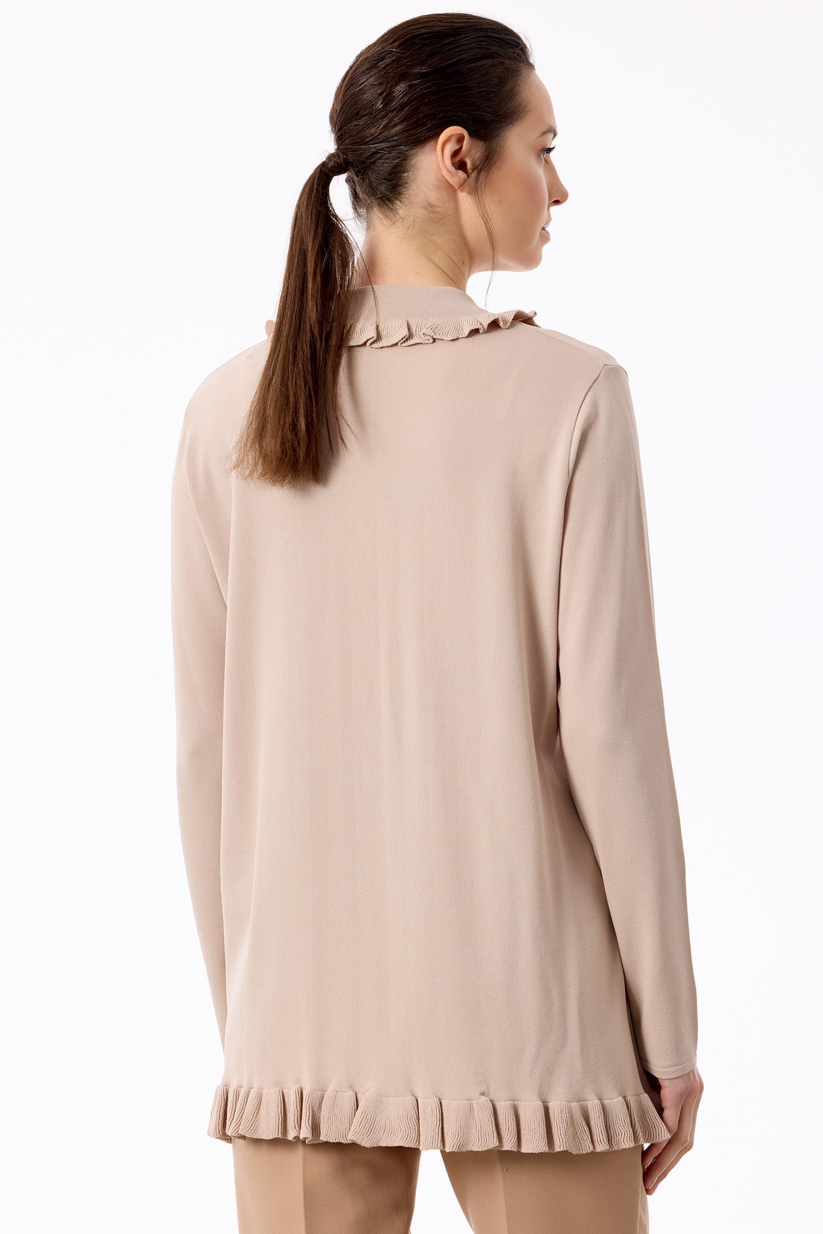 Fırfır Detaylı Rayon Hırka BEJ