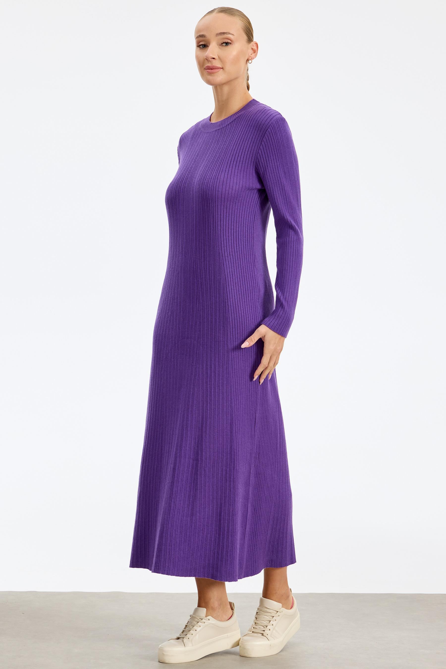 Fitilli  Yarım Balıkçı Elbise MOR