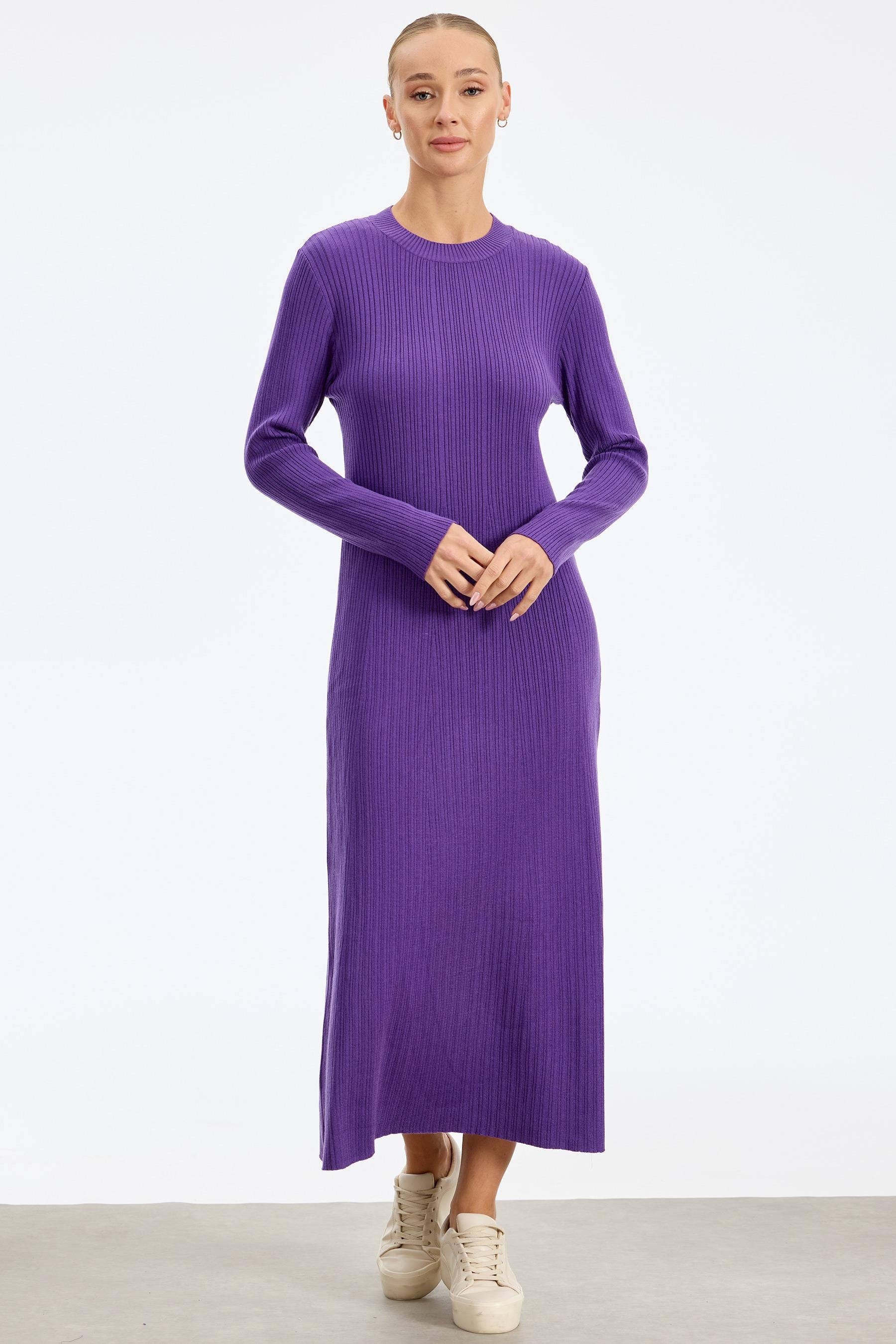 Fitilli  Yarım Balıkçı Elbise MOR