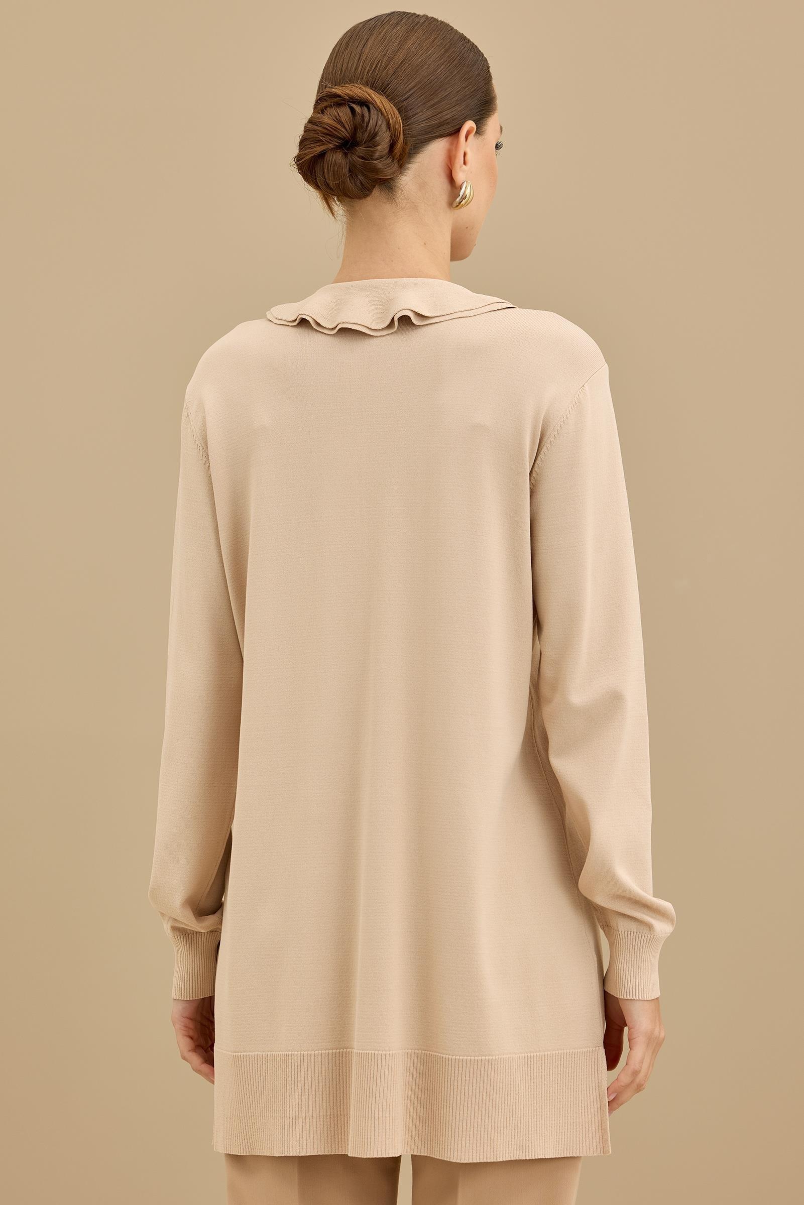 Fular Detaylı Rayon Tunik BEJ