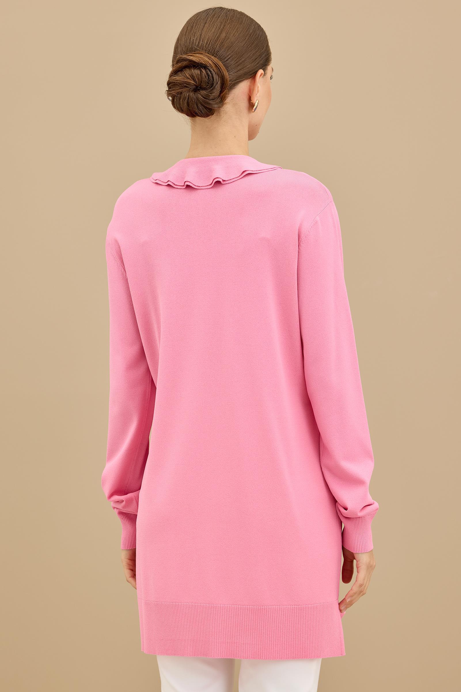 Fular Detaylı Rayon Tunik PEMBE