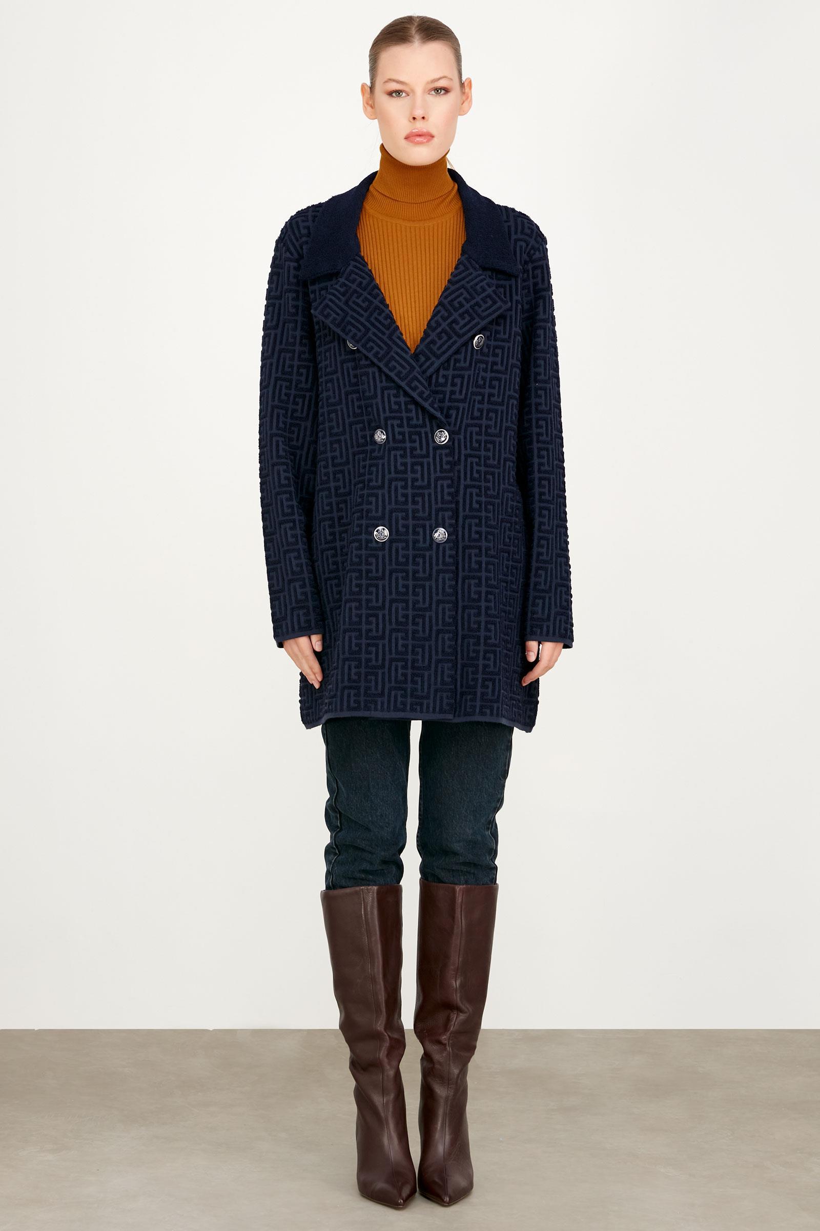 Havlu Örgülü Kruvaze Rayon Triko Hırka LACİVERT