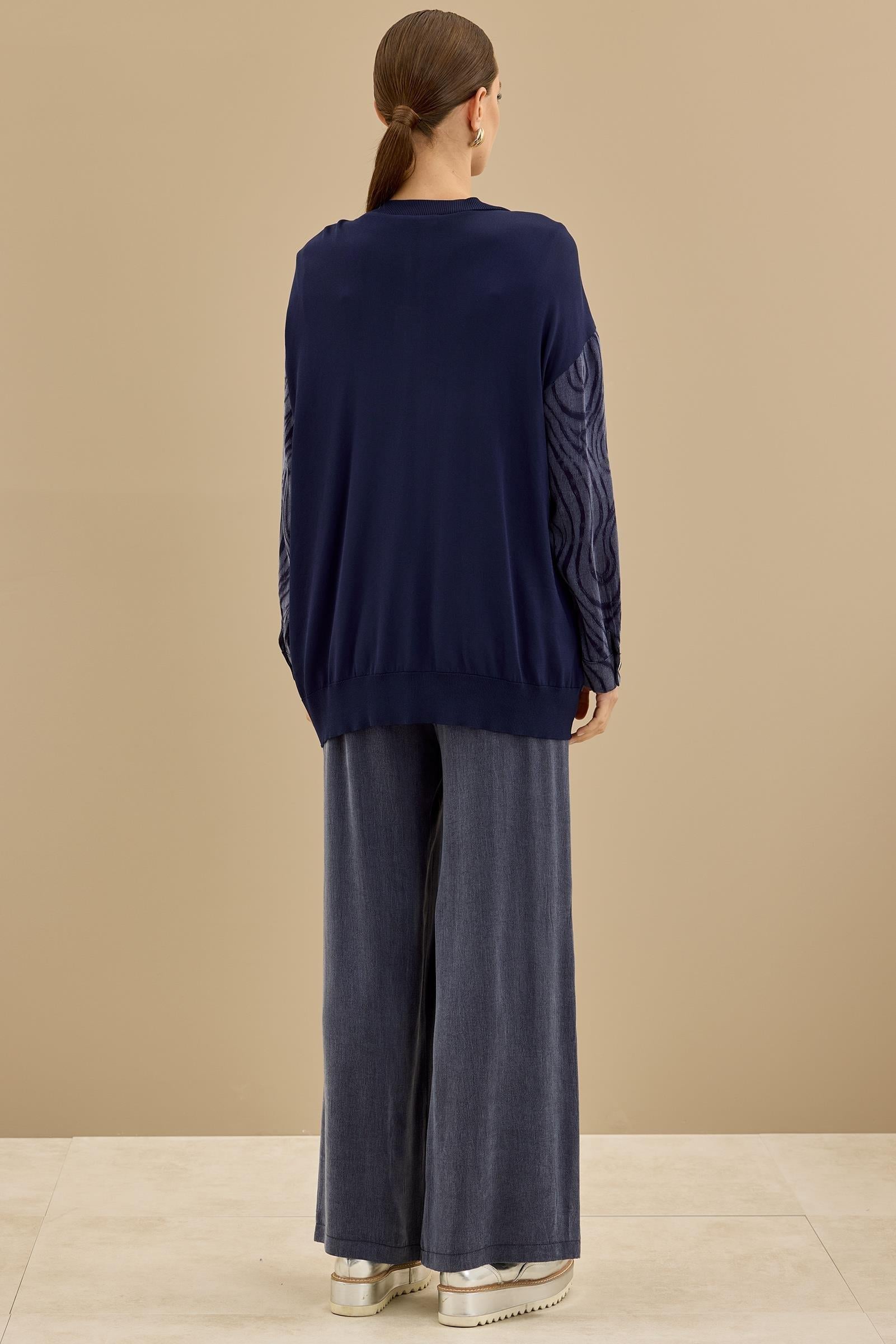 İçi Kolsuz Bluzlu Pantolonlu 3lü Set LACİVERT