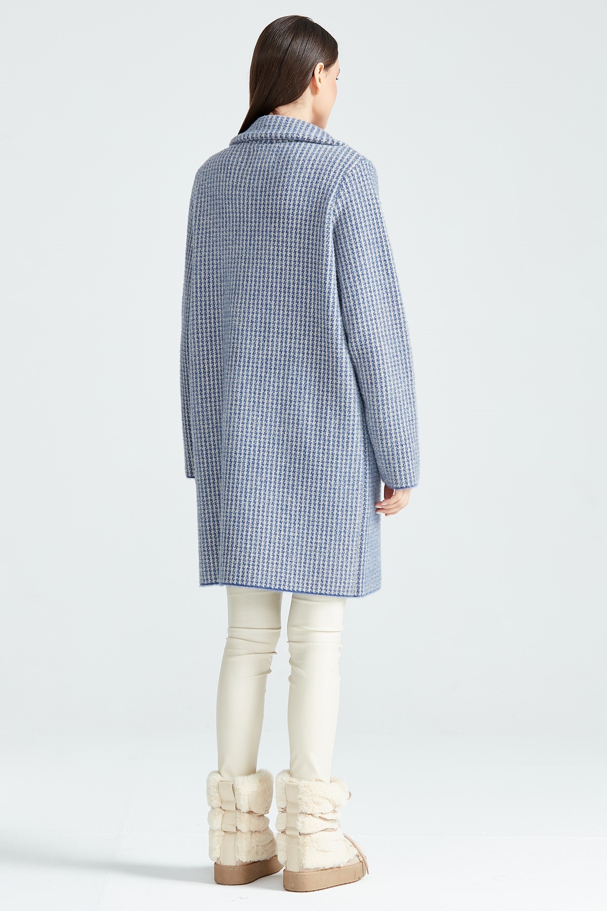 KAZAYAĞI DESENLİ ANGORA KABAN İNDİGO