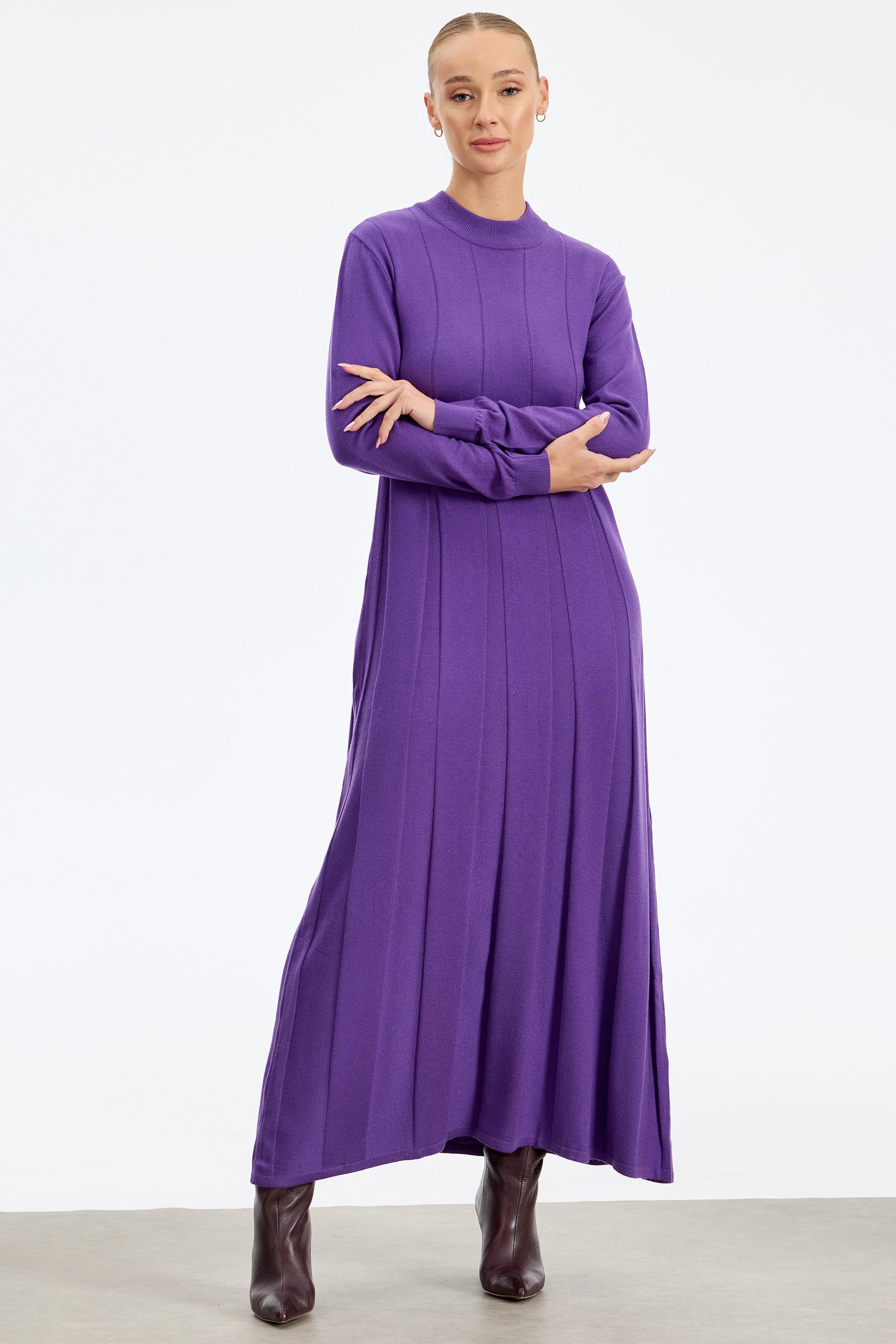 Kalın Piliseli Triko Elbise MOR